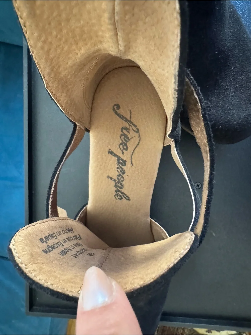 Free People Cedar Clog - Black Suede Platforms with Straps -  NEVER WORN Sz 39/9